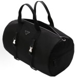 PRADA Re-Nylon 36L metal triangular logo design travel bag for both men and women, black couple style
